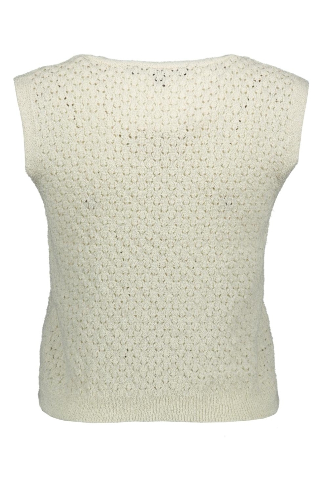 VMAMALFI SHINE SL V-NECK SHORT VEST 10330705 BIRCH/SILVER LUREX